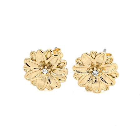 Brass Micro Pave Cubic Zirconia Ear Studs EJEW-P283-01G-04-1
