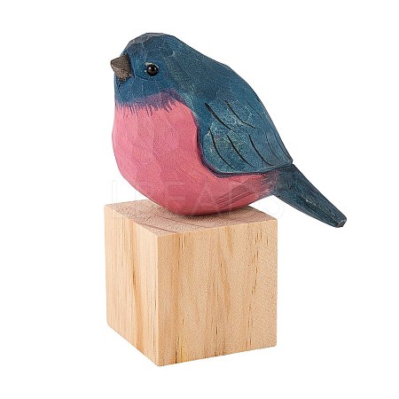 Wooden Pink Robin and Block Ornaments JX683A-1