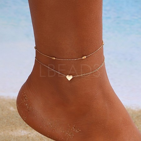 Alloy Double/Multi Layer Chain Anklets for Women WG9DD83-01-1