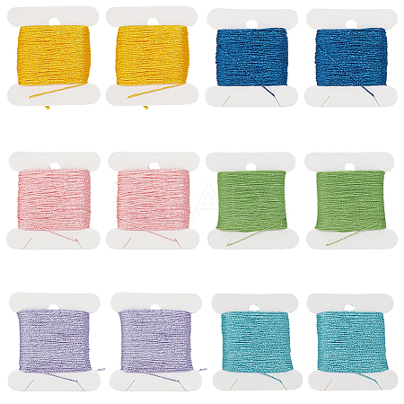 24Pcs 6 Colors Polyester Embroidery Threads DIY-CY0003-59-1