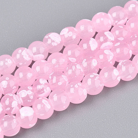 Baking Paint Glass Beads Strands DGLA-N015-4mm-02-1
