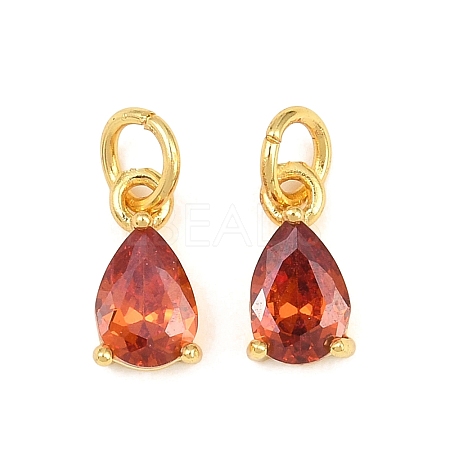 Brass Pave Cubic Zirconia Charms KK-K340-51G-07-1