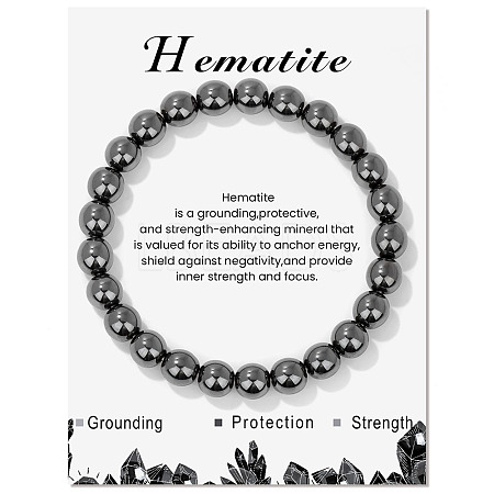 SyntheticHematite Beaded Stretch Bracelets PW-WG7FE75-08-1