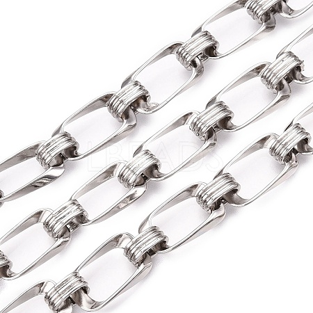 Alloy Rectangle Oval Link Chains LCHA-T001-15P-1