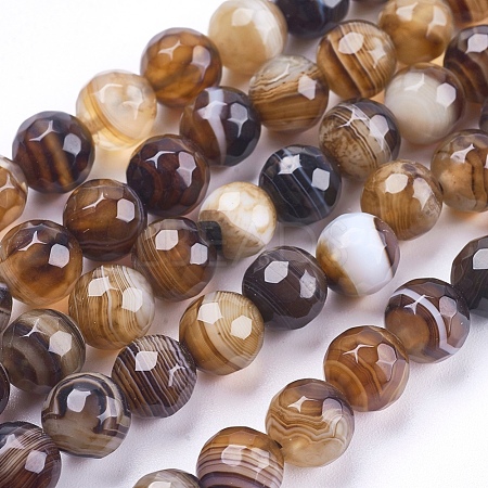 Natural Striped Agate/Banded Agate Beads Strands G-P364-04-8mm-1
