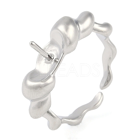 Brass Cuff Finger Ring Settings LS-KK-L219-15C-P-1