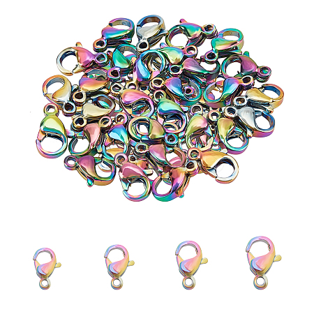 PVD Vacuum Plating 304 Stainless Steel Lobster Claw Clasps STAS-UN0005-15-1