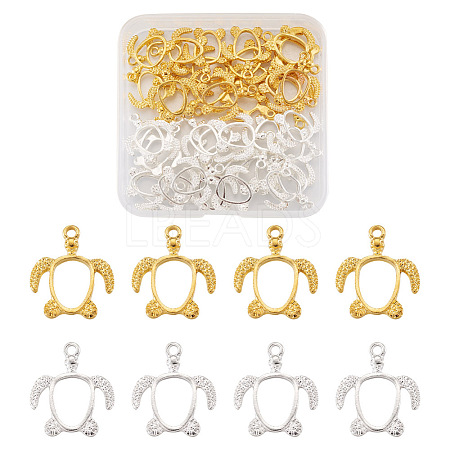 Craftdady 40Pcs 2 Colors Alloy Open Back Bezel Pendants FIND-CD0001-05-1