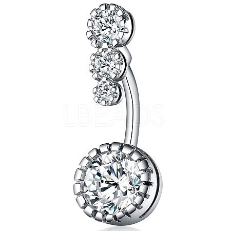 Clear Cubic Zirconia Belly Button Rings WG9960A-03-1