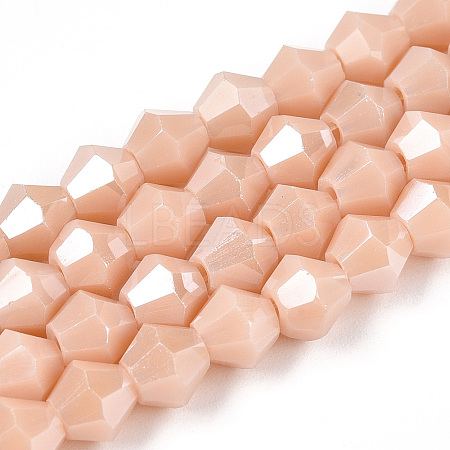 Opaque Solid Color Electroplate Glass Beads Strands LS-EGLA-A039-P6mm-A06-1