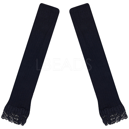 1 Pair Acrylic Fibers Long Mesh Lace Gloves AJEW-CN0006-67B-1