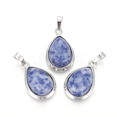 Natural Blue Spot Jasper Pendants G-L512-C13-1