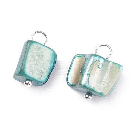 Natural Freshwater Shell Charms PALLOY-JF01352-01-1
