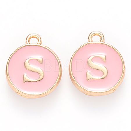Golden Plated Alloy Enamel Charms ENAM-S118-07S-1