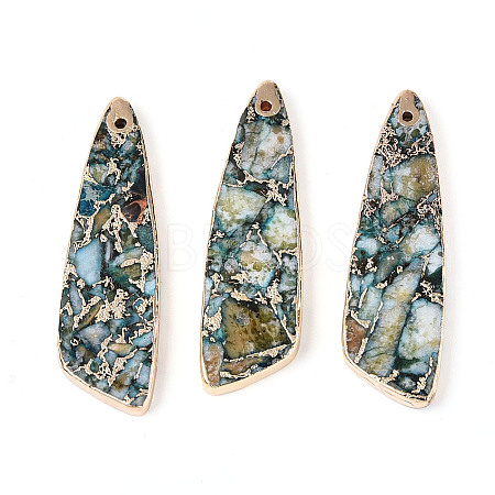 Dyed Natural Regalite/Imperial Jasper/Sea Sediment Jasper Pendants G-T143-25B-1
