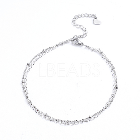 304 Stainless Steel 2-strand Chain Bracelets BJEW-L673-017-P-1