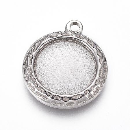 Tarnish Resistant 304 Stainless Steel Pendant Cabochon Settings LS-STAS-G214-07P-1