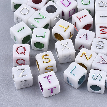 Plated Acrylic Beads MACR-S299-052A-1