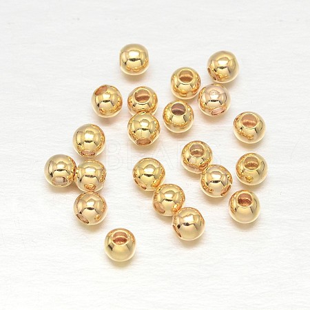 Real Gold Plated Brass Round Spacer Beads X1-KK-L147-197-2mm-NR-1