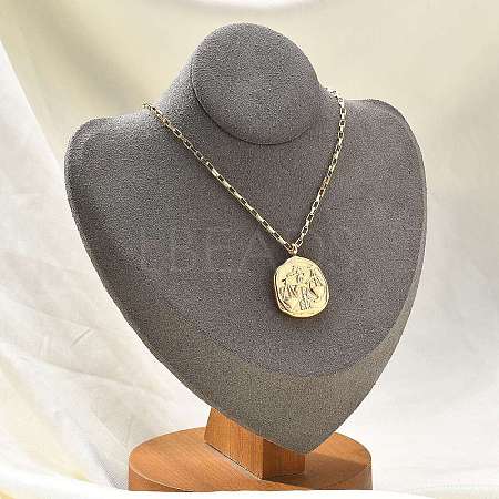 304 Stainless Steel Constellation Pendant Necklaces NJEW-K392-01G-07-1