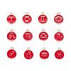 2 Sets 2 Styles Golden Plated Alloy Enamel Charms ENAM-YW0001-28F-2