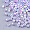 Rainbow ABS Plastic Imitation Pearl Beads X-OACR-Q174-10mm-01-2