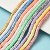10 Strands 10 Colors Handmade Polymer Clay Beads Strands CLAY-YW0001-90-4