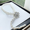 White Plastic Imitation Pearl Beaded Belly Chains WG08E5B-01-3