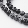 Natural Snowflake Obsidian Bead Strands G-G735-72-6mm-3