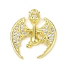 Brass Micro Pave Clear Cubic Zirconia Pendants KK-L238-04G-1