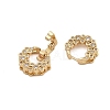 Brass Micro Pave Clear Cubic Zirconia Fold Over Clasps KK-C075-02G-2