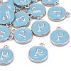 Platinum Plated Alloy Enamel Charms ENAM-S118-04P-P-4