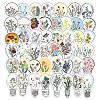 Light Bulb with Flower Pattern Self-Adhesive Picture Stickers DIY-P069-01-2