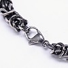 Fashionable Retro 304 Stainless Steel Byzantine Chain Bracelets BJEW-F041-08-3