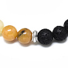 Natural Topaz Jade Beads Stretch Bracelets BJEW-R309-02-A04-2