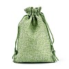 Polyester Imitation Burlap Packing Pouches Drawstring Bags X-ABAG-R005-14x10-02-4
