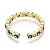 Brass Micro Pave Clear Cubic Zirconia Cuff Rings RJEW-T016-07G-NF-5
