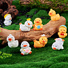 9Pcs 9 Styles Cartoon Cute Resin 3D Duck Figurines DJEW-TA0001-39-8