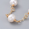 Natural Cultured Freshwater Pearl Beads Link Bracelets BJEW-JB04818-5