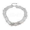 316L Surgical Stainless Steel Textured Link Chain Choker Necklaces SA-CBAB122-06P-4