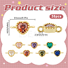 30Pcs 8 Colors Glass Rhinestone Connector Charms KK-DR0001-43-2