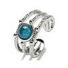 Natural Apatite Adjustable Rings RJEW-K269-10P-09-2