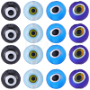 60Pcs 4 Colors Handmade Evil Eye Lampwork Round Beads LAMP-SC0001-81-1
