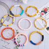 8Pcs 6 Style Synthetic Imperial Jasper & GLass Beaded Stretch Bracelets Set BJEW-SW00086-02-2