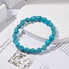 Synthetic Turquoise(Dyed) Skull Stretch Bracelet BJEW-JB08068-01-2