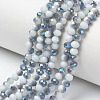 Electroplate Opaque Solid Color Glass Beads Strands X-EGLA-A034-P8mm-I10-1