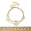 304 Stainless Steel Shell Pearl Pendant Multi-strand Bracelets BJEW-U028-01G-5