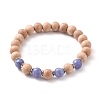 Round Natural Gemstone Beaded Stretch Bracelets BJEW-JB05607-2