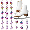 24Pcs 3 Styles Star & Moon & Heart Glass Shoes Charms PALLOY-PH01715-1