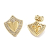 Brass Micro Pave Cubic Zirconia Stud Earrings for Women EJEW-E310-12G-01-2